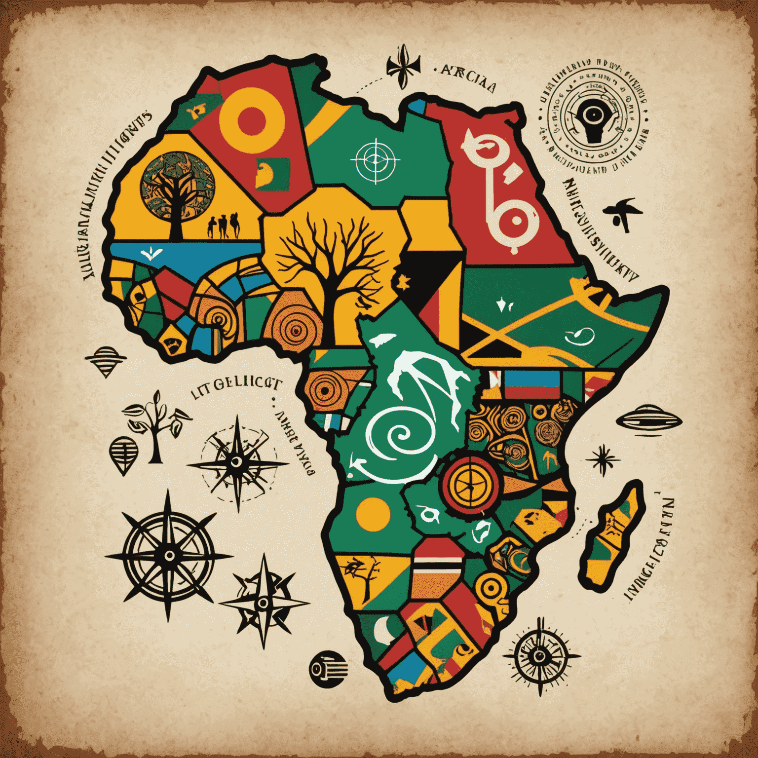 AfricanInsights Logo - A stylized map of Africa with economic symbols