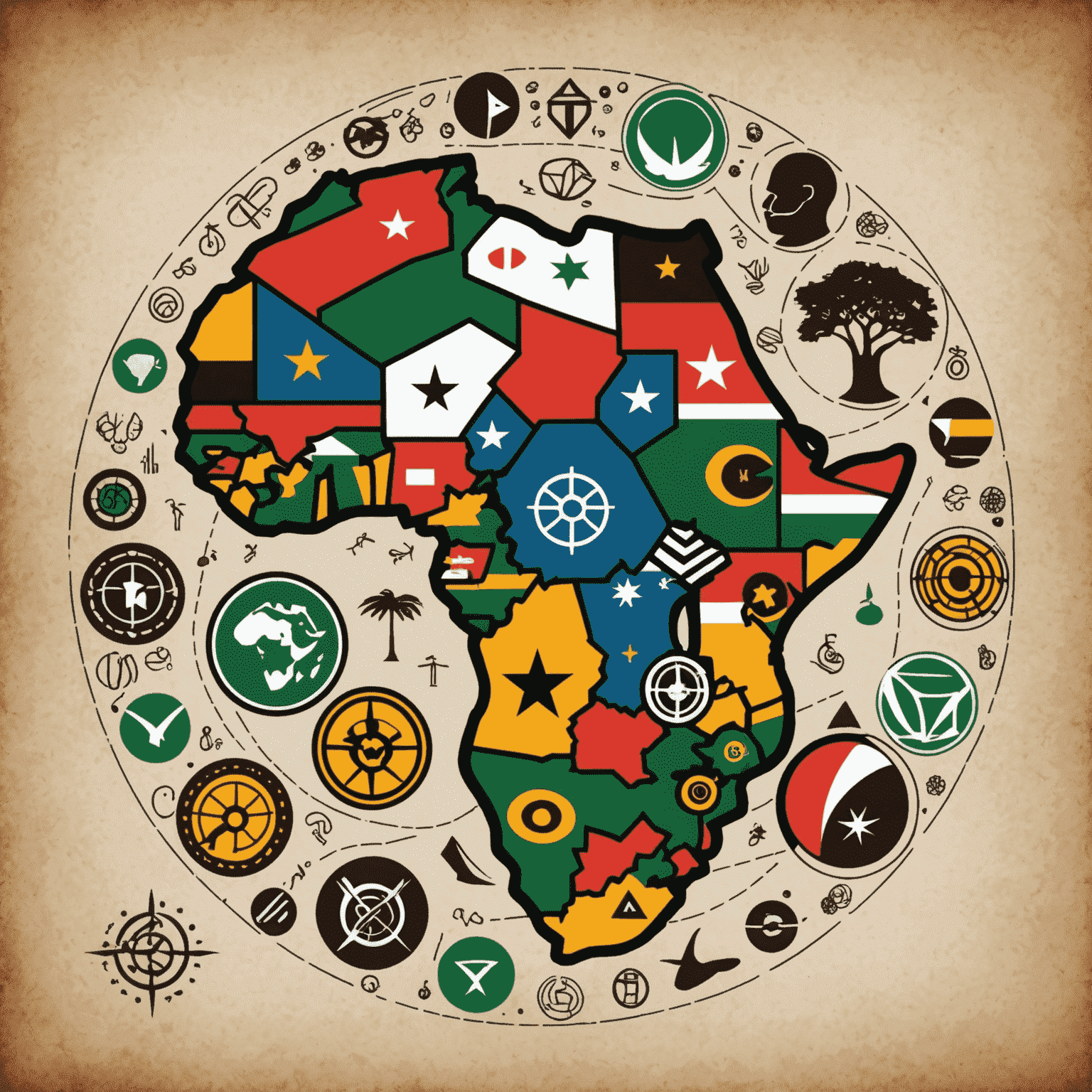 AfricanInsights Logo - A stylized map of Africa with economic symbols