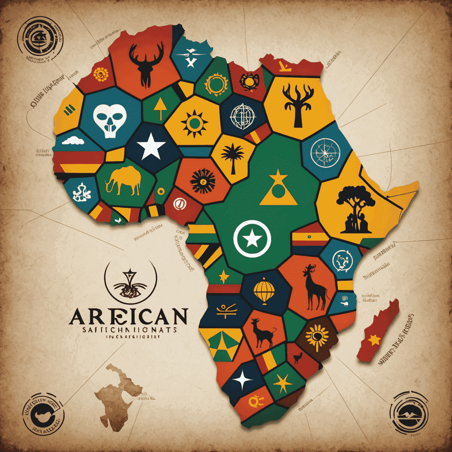 AfricanInsights Logo - A stylized map of Africa with economic symbols