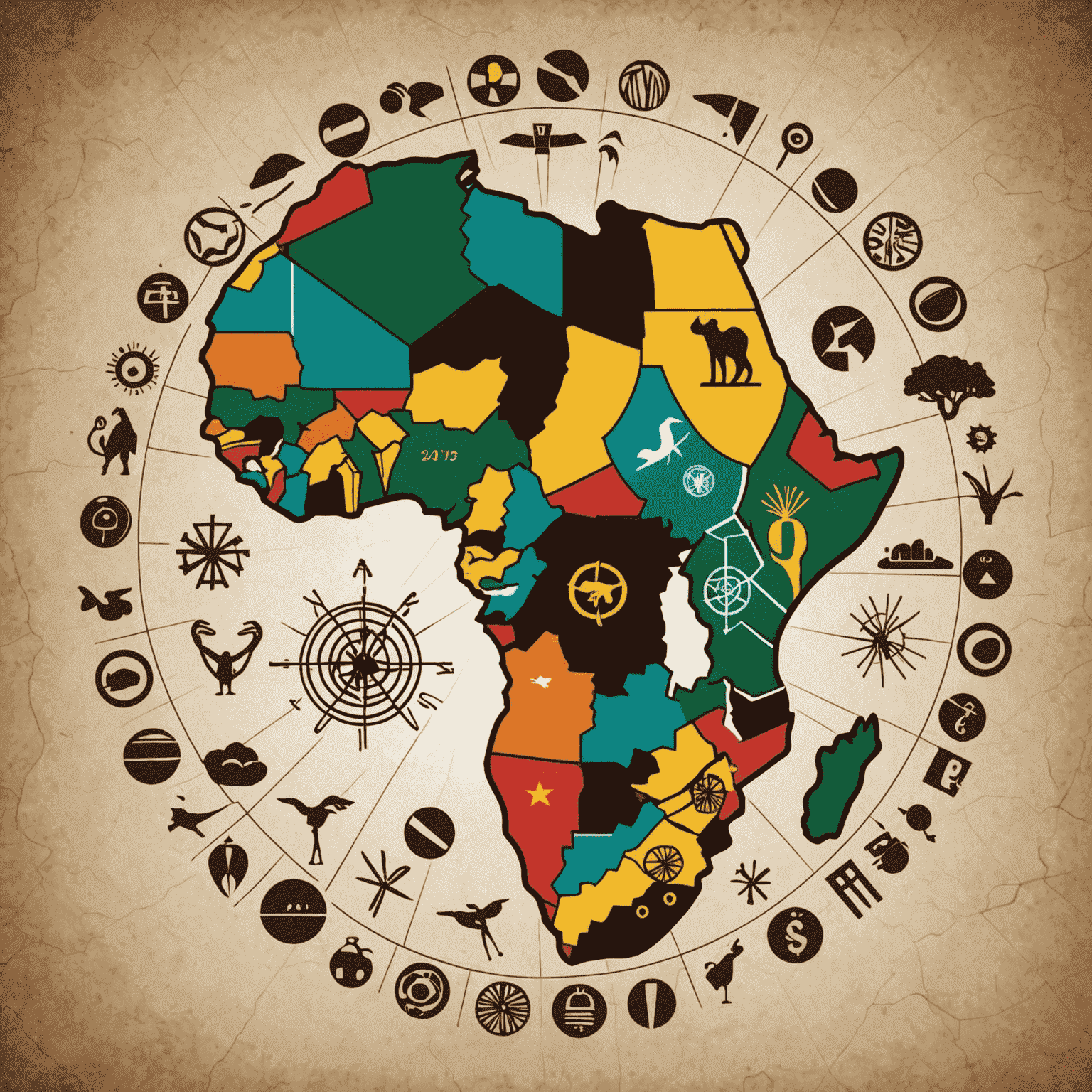 AfricanInsights Logo - A stylized map of Africa with economic symbols