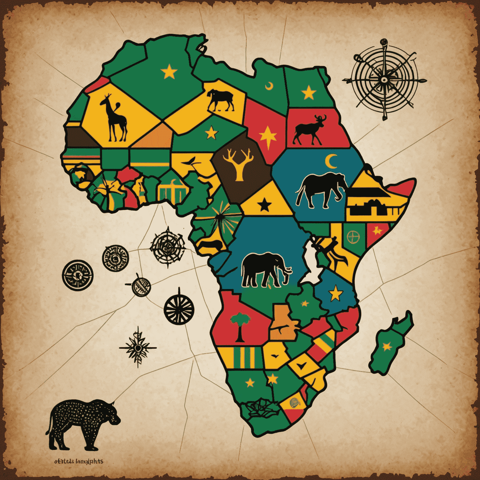 AfricanInsights Logo - A stylized map of Africa with economic symbols