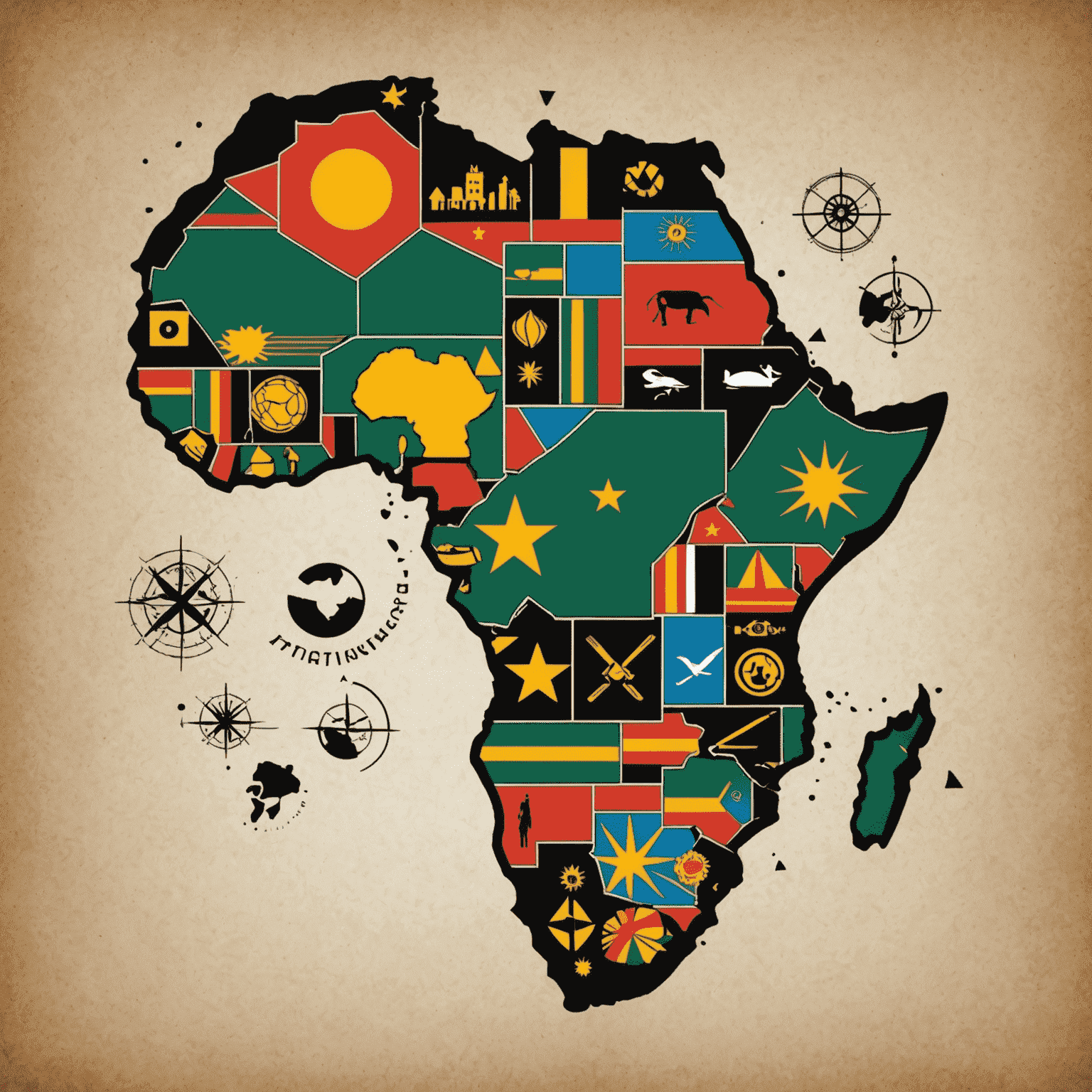 AfricanInsights Logo - A stylized map of Africa with economic symbols